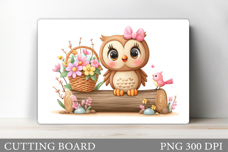 Cute Owl Cutting Board Design. Cute Owl Sublimation