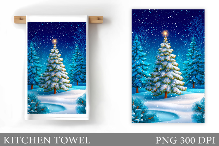 Christmas Tree Kitchen Towel. Christmas Kitchen Towel Design