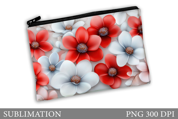 Floral Makeup Bag. Flowers Makeup Pouch Sublimation