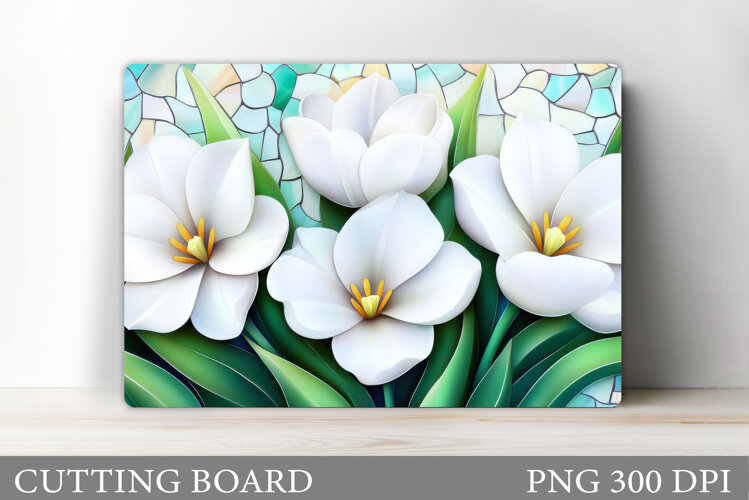 Tulips Cutting Board. Flowers Cutting Board Sublimation example image 1