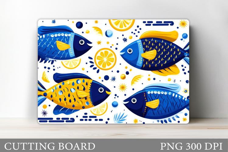Fish Cutting Board Design. Fish Sublimation example image 1