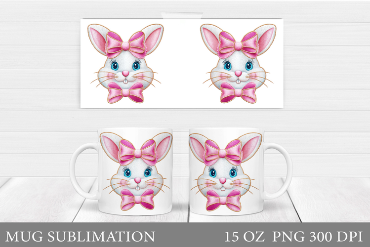 Cute Bunny Mug Design. Cute Bunny Sublimation