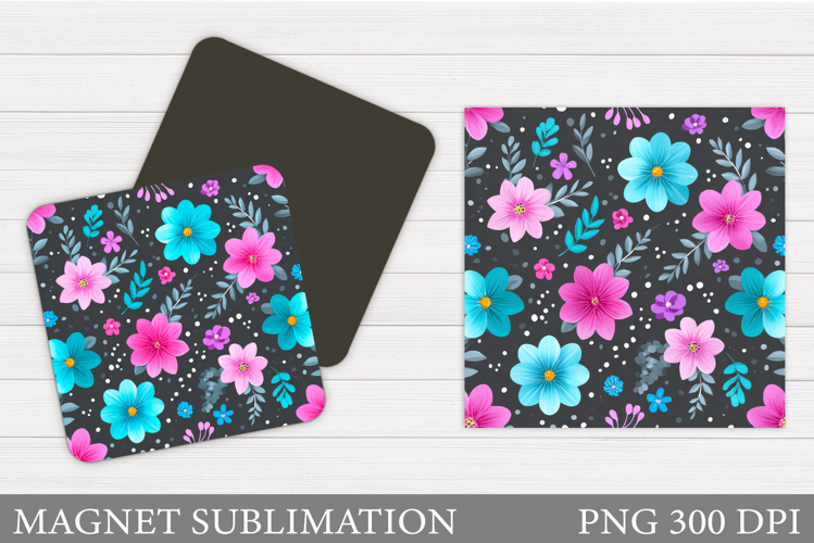 Flowers Magnet Sublimation. Floral Magnet Design