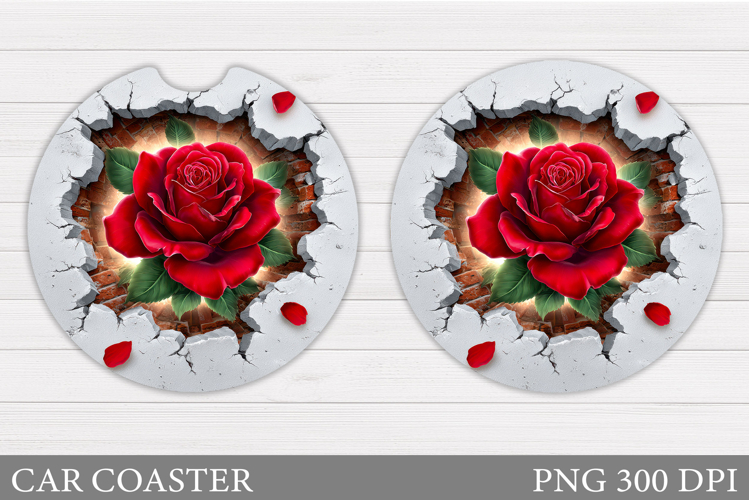 Roses Car Coaster Design. Rose Car Coaster Sublimation