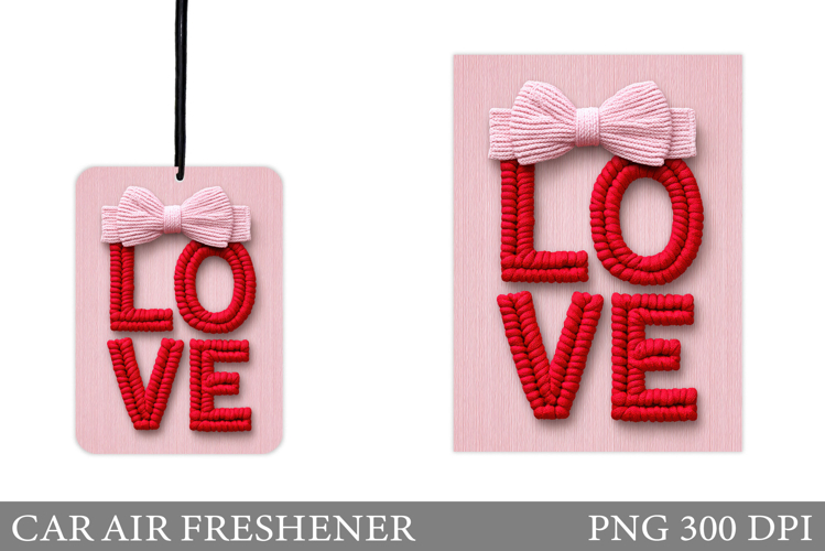 Love Car Air Freshener. Valentines Car Air Freshener Design