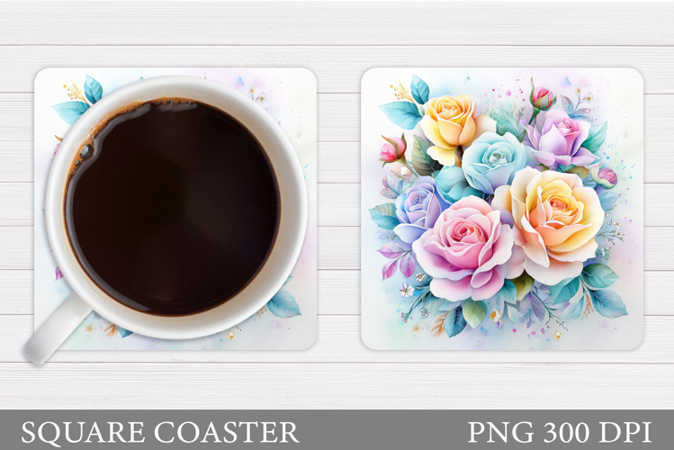 Roses Coaster Design. Roses Sublimation
