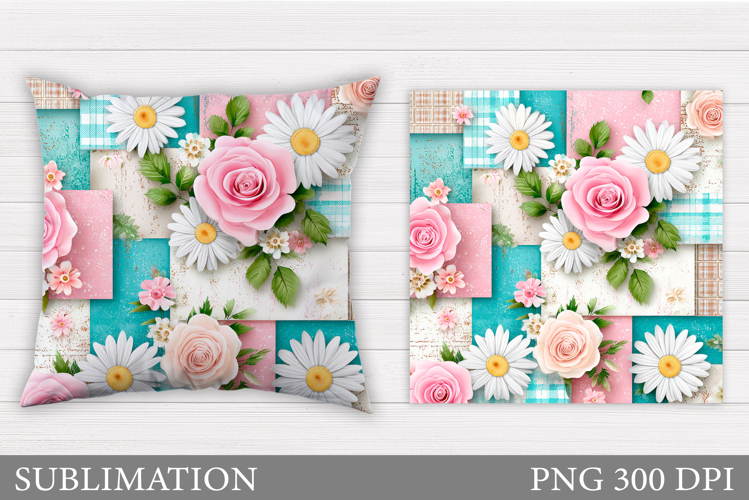 Flowers Pillow Design. Floral Pillow Sublimation
