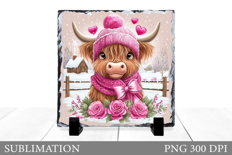 Christmas Cow Sublimation. Christmas Cow Slate Design