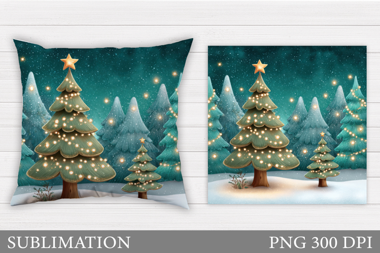Christmas Tree Pillow Design. Christmas Tree Sublimation