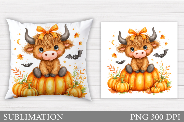 Halloween Cow Pillow. Halloween Pillow Sublimation