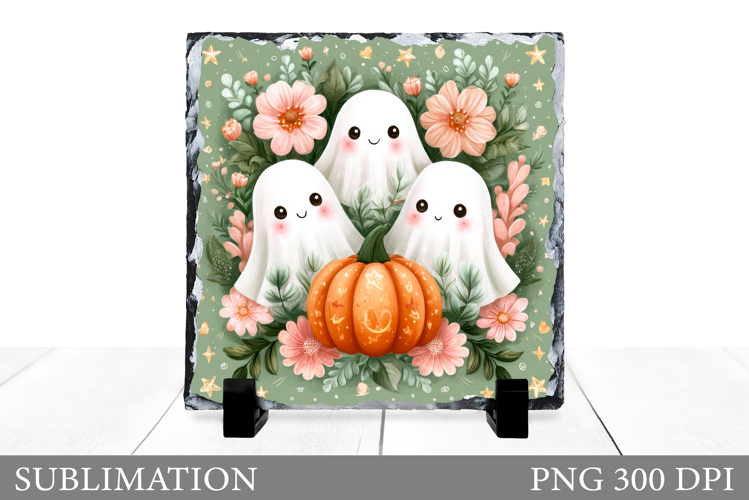 Halloween Ghost Slate Design. Halloween Slate Sublimation