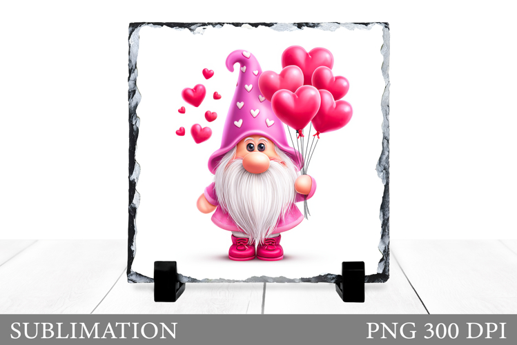 Valentines Gnome Sublimation. Valentines Gnome Slate Design