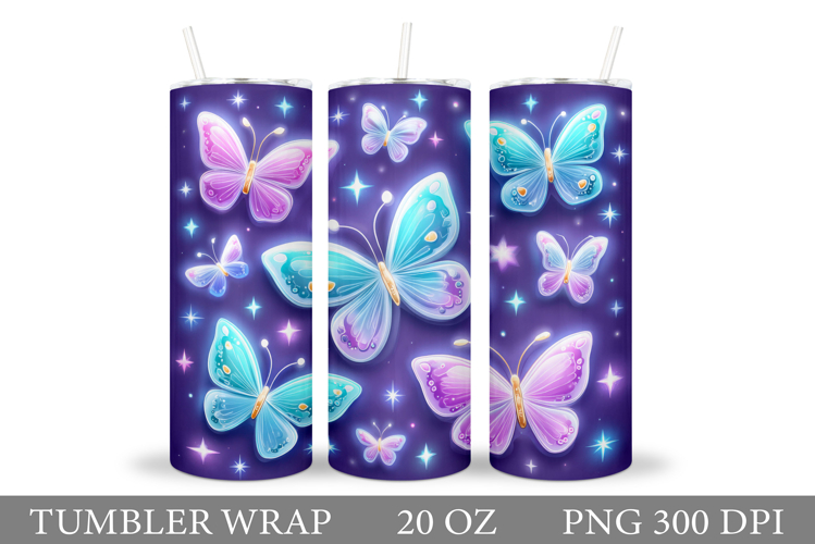 Butterflies Tumbler Sublimation. Butterflies Sublimation