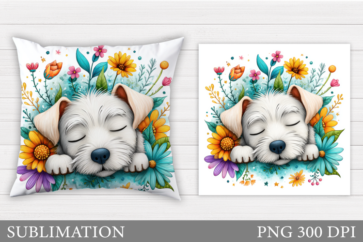 Cute Dog Pillow Design. Cute Dog Sublimation