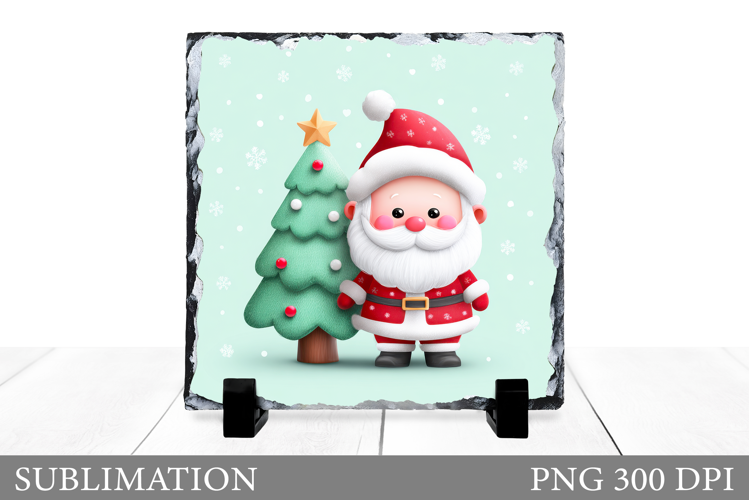 Cute Santa Claus Sublimation. Cute Santa Claus Slate Design