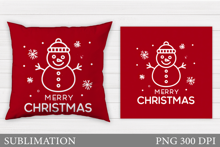 Cute Snowman Pillow Sublimation. Christmas Pillow Design