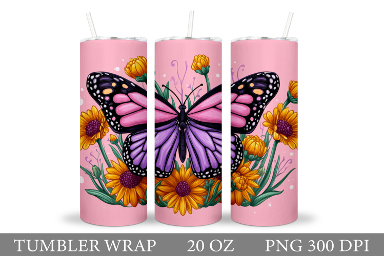 Butterfly Tumbler Sublimation. Butterfly Sublimation