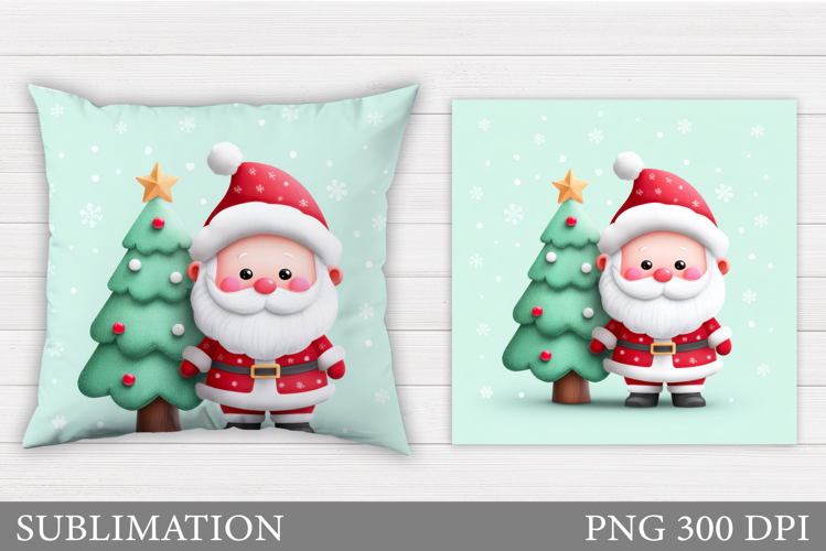 Santa Claus Pillow Design. Christmas Pillow Sublimation