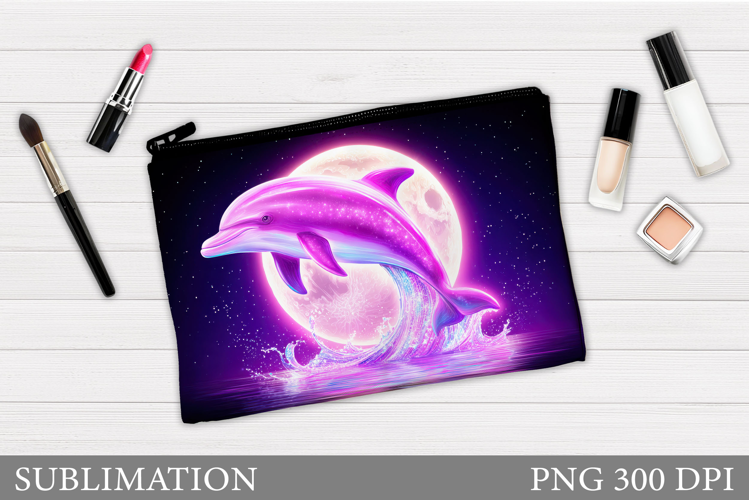 Dolphin Makeup Bag Design. Dolphin Cosmetics Bag Sublimation