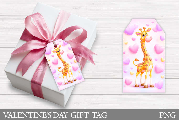 Valentines Giraffe Gift Tag. Valentine Gift Tag Printable