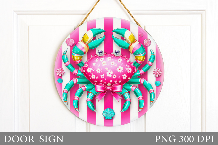 Crab Door Sign Sublimation. Sea Door Sign Design