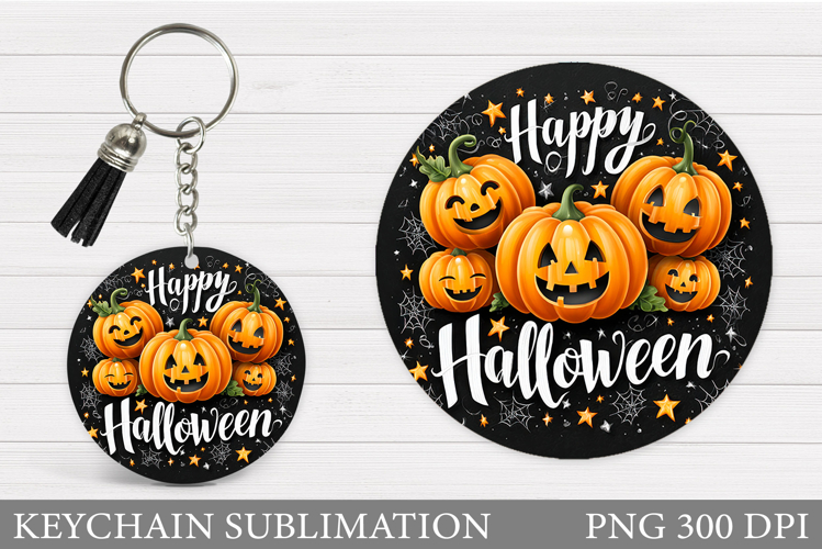 Halloween Pumpkin Keychain. Halloween Keychain Design