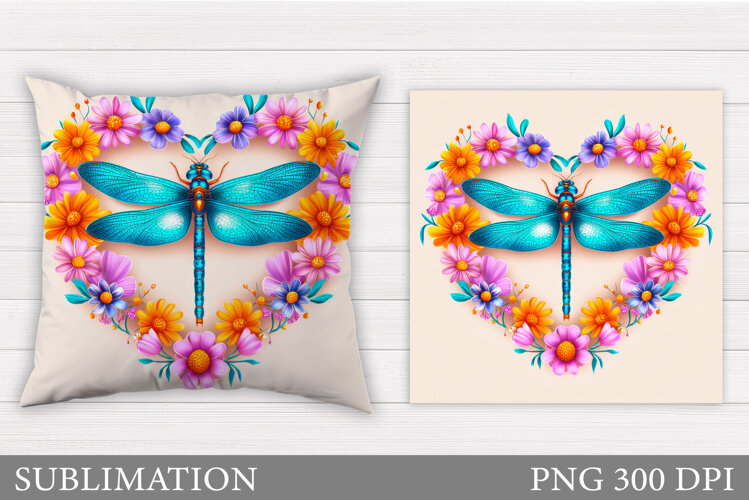 Dragonfly Pillow Design. Dragonfly Sublimation example image 1