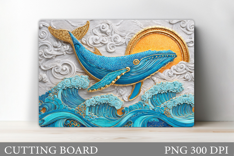 Whale Cutting Board Design. Whale Sublimation