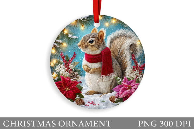Cute Squirrel Christmas Ornament. Christmas Ornament Design example image 1