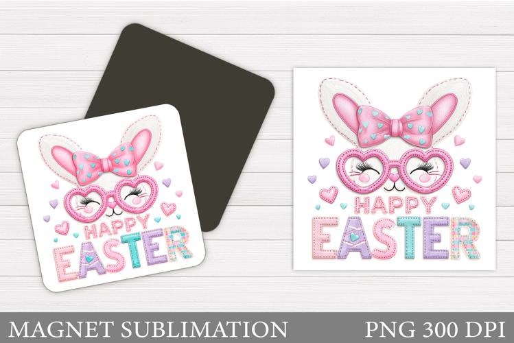 Happy Easter Magnet Design. Easter Bunny Magnet Sublimation