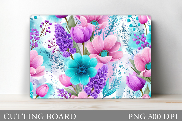 Floral Cutting Board Design. Flowers Cutting Board