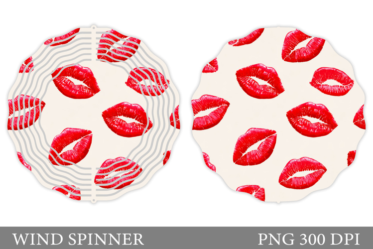 Lips Wind Spinner Sublimation. Valentines Wind Spinner