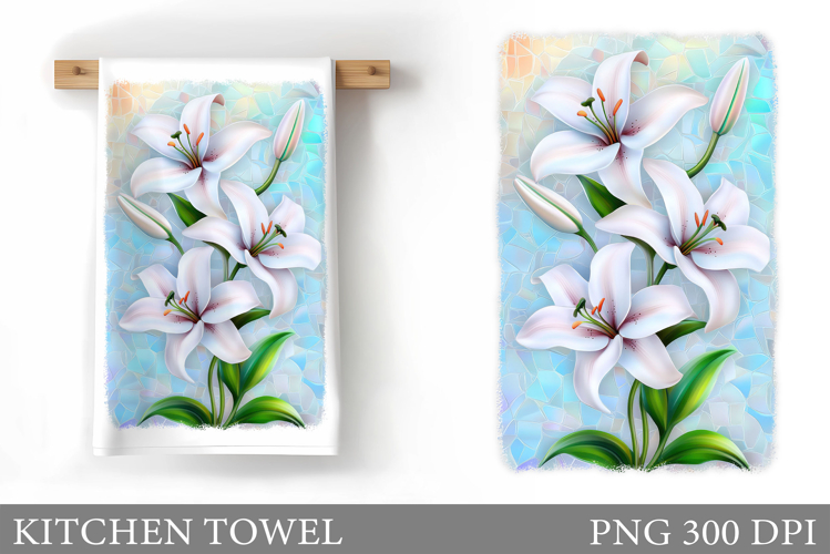 Flowers Kitchen Towel Design. Kitchen Towel Sublimation