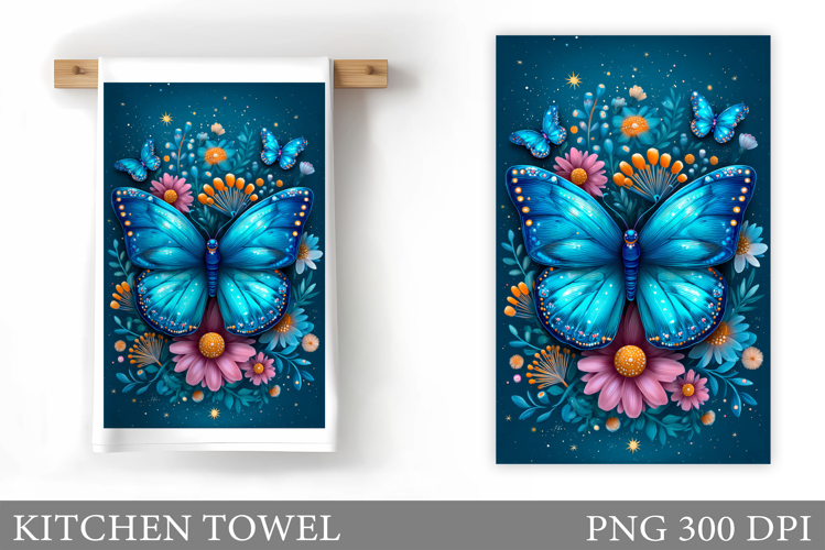 Butterfly Kitchen Towel Design. Butterfly Sublimation