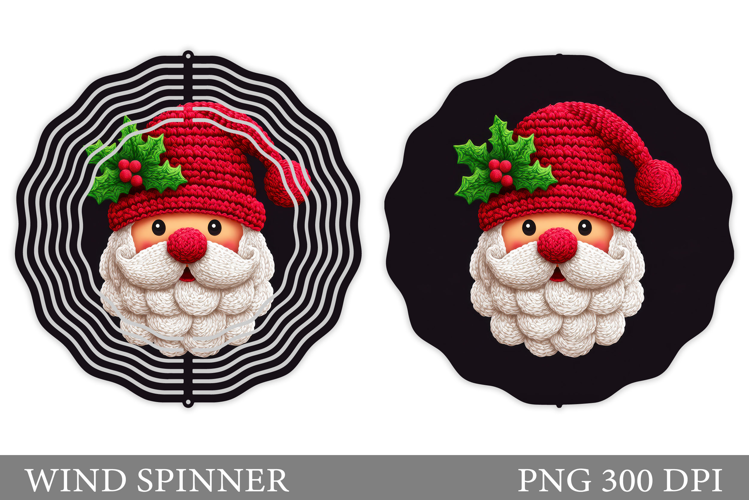 Santa Claus Wind Spinner. Christmas Wind Spinner Design