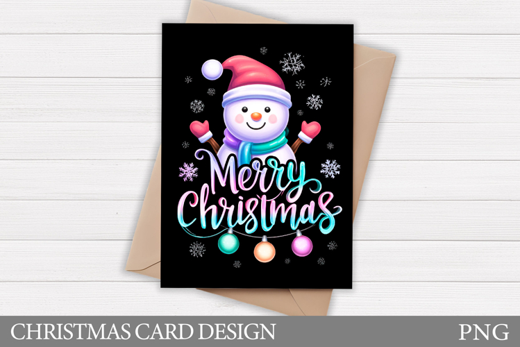 Cute Snowman Card Printable. Christmas Card Design