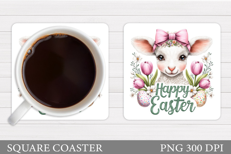 Easter Lamb Coaster Design. Easter Coaster Sublimation
