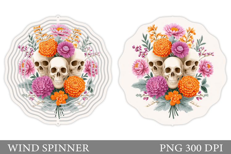 Skull Wind Spinner Design. Halloween Wind Spinner