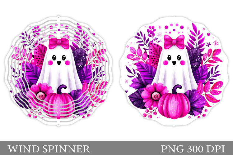 Cute Ghost Wind Spinner Design. Cute Halloween Wind Spinner