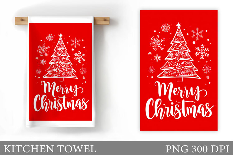 Christmas Tree Kitchen Towel. Christmas Kitchen Towel Design example image 1