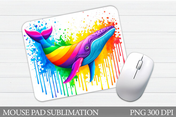 Whale Mouse Pad Design. Whale Sublimation example image 1