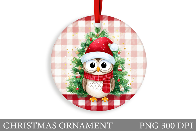 Christmas Owl Christmas Ornament. Christmas Owl Sublimation