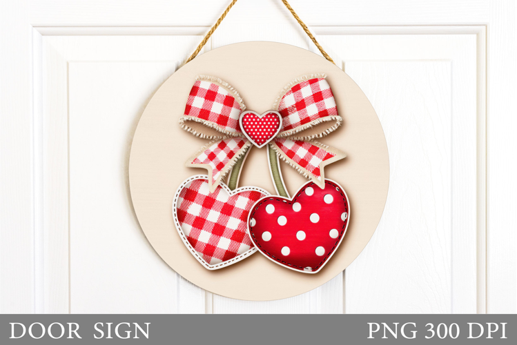 Valentines Cherry Door Sign. Valentines Door Sign Design