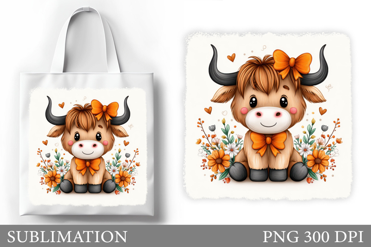 Cute Cow Tote Bag Design. Cute Cow Sublimation