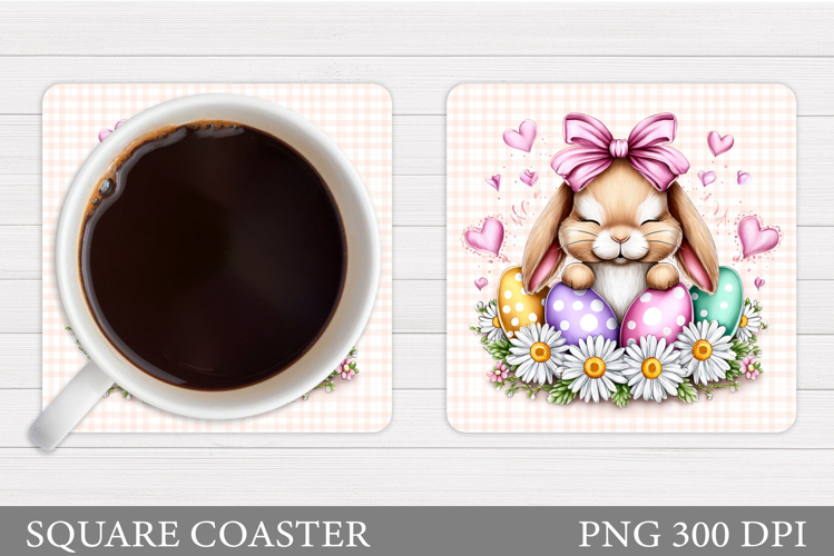 Easter Bunny Coaster Design. Easter Coaster Sublimation