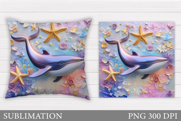 Whale Pillow Sublimation. Whale Sublimation