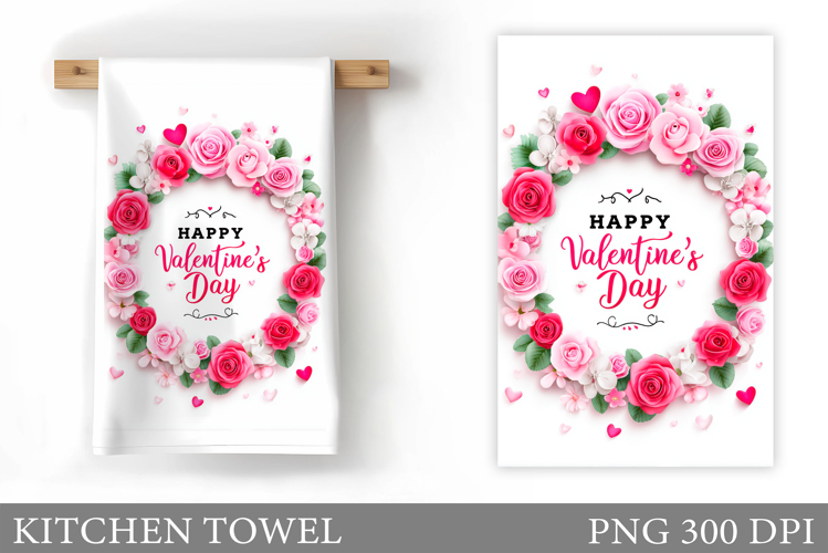 Valentines Day Kitchen Towel. Valentines Sublimation