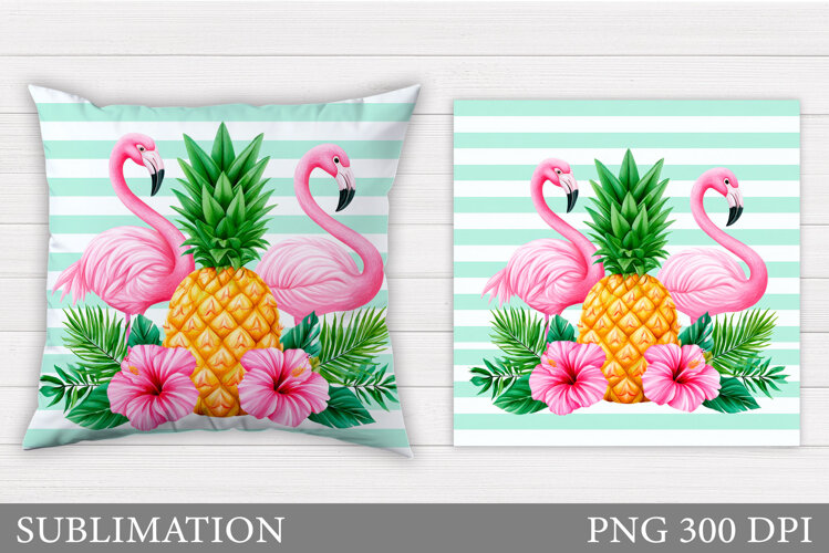 Flamingo Pillow Design. Flamingo Sublimation example image 1