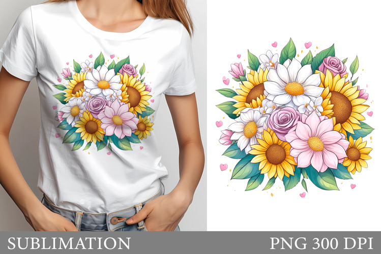 Flowers Sublimation. Flowers T-Shirt Sublimation