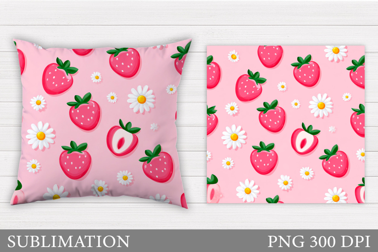 Strawberry Pillow Design. Strawberry Sublimation